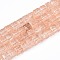 Crackle Glass Beads, Dyed & Heated, Square, Light Salmon, 6x6x6mm, Hole: 1.4mm, about 60~61pcs/strand, 14.96 inch(38cm)