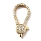 Brass Clear Cubic Zirconia Lobster Claw Clasps, Flat Round, Real 18K Gold Plated, 27.5x13.5x5.5mm, Hole: 3x2mm