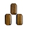 Natural Tiger Eye Pendants, Faceted Rectangle Charms, 34~35.5x19~20.5x7~8mm, Hole: 1.6mm