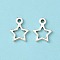 Tibetan Style Alloy Charms, Star, Christmas, Antique Silver, Lead Free & Cadmium Free & Nickel Free, 14x10x2mm, Hole: 1.5mm