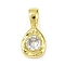 Brass Pave Clear Cubic Zirconia Pendants, Teardrop Charms, Long-Lasting Plated, Golden, 13x6.5x3mm, Hole: 3.2x2.4mm