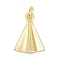 Brass Charms, Triangle, Cadmium Free & Lead Free, Long-Lasting Plated, Rack Plating, with Jump Ring, Real 18K Gold Plated, 18x12.5x4mm, Hole: 3mm