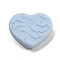 Silicone Focal Beads, Heart, Light Blue, 21x25x8.5mm, Hole: 2mm