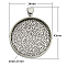 Alloy Pendant Cabochon Settings, Plain Edge Bezel Cups, Lead Free & Cadmium Free & Nickel Free, Flat Round, Antique Silver, 43x34x4mm, Hole: 7x4mm, Tray: 30mm