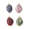 Acrylic Pendants, with Brass Findings, Nuggets, Golden, 20.5x13.5x6mm, Hole: 1.8mm