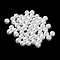 Plastic Imitation Pearl Beads, Round, White, 8x7.5mm, Hole: 1.2mm