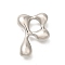 Rack Plating Brass Beads, Balloon Letter, for Personalized Name Necklaces Making, Long-Lasting Plated, Lead Free & Cadmium Free, Platinum, Letter P, 23x17x7mm, Hole: 2mm