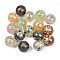 Transparent Resin Alloy Beads, Glitter Powder Beads, Round with Bowknot, Gold, Mixed Color, 16mm, Hole: 2mm