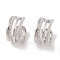 Brass Cuff Earrings, for Women, Platinum, 16x8.5mm