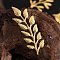 Iron Cabochons, Leaf, Golden, 64x20mm