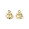 Brass Charms, Sun, Real 14K Gold Plated, 10x7.5x3.5mm, Hole: 1.2mm