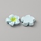 Opaque Resin Cabochons, Flower, Light Cyan, 19x5.5mm