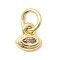 Brass Cubic Zirconia Charms, Horse Eye Charms, Cadmium Free & Lead Free, Real 18K Gold Plated, Long-Lasting Plated, Pink, 6x6x2.5mm, Hole: 3mm