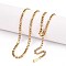 3MM 304 Stainless Steel Figaro Chain Necklaces, Ion Plating(IP), Real 18K Gold Plated, 15.75 inch(40cm)