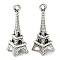 Tibetan Style Alloy Pendants, Eiffel Tower, Cadmium Free & Lead Free, Antique Silver, 23.5x8x8mm, Hole: 1.5mm, about 1000pcs/1000g
