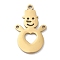 Christmas Theme 304 Stainless Steel Pendants, Laser Cut, Real 18K Gold Plated, Snowman, 23.5x14.5x1mm, Hole: 1.4mm