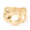 Ion Plating(IP) Unisex 304 Stainless Steel Finger Rings, Curb Chain Shape, Rectangle, Golden, Size 6~9,  4~16.5mm, Inner Diameter: 16.5~18.9mm