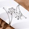 Flower Alloy Arm Cuff Bangles for Girl Women, with Rhinestone, Platinum, Inner Diameter: 3-1/4 inch(8.2cm)