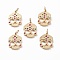 Brass Micro Pave Colorful Cubic Zirconia Pendants, with Jump Rings, Skull, Real 18K Gold Plated, 19.5x14.5x2mm, Jump Ring: 6x1mm, 4mm Inner Diameter