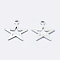 925 Sterling Silver Charms, Star, Silver, 11x9.5x0.8mm, Hole: 1mm