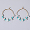 Mixed Rice Bead Vintage Imitation Pearl Earrings for Sophisticated Style, Blue, 28x30mm