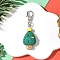 Christmas Theme Christmas Tree Resin Pendants Decorations, with Zinc Alloy Lobster Claw Clasps, Green, 47mm