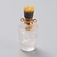 Colgantes de frascos de perfume de cristal de cuarzo natural facetados que se pueden abrir G-I287-04B-1
