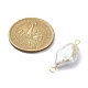 Ciondoli per connettori avvolti in filo di rame perlato keshi perla barocca naturale PALLOY-JF02085-01-4