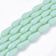 Chapelets de perles en verre opaque de couleur unie X-GLAA-T009-001H-1