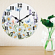 CHGCRAFT 12inch Daisies Wall Clock Silent Wooden Round Clock Battery Operated Flower Wall Clock for Home Decor Living Room Kitchen Office HJEW-WH0059-006-5