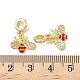 Латунные подвески-шармы в виде пчелы из прозрачного кубического циркония KK-K293-73G-3