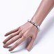 Katzenauge runde Perlen strecken Armbänder BJEW-JB04409-04-4