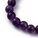 Runde natürliche Amethyst Stretch Perlen Armbänder BJEW-JB05408-03-3