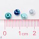 PandaHall 400pcs 4mm Carribean Blue Mix Pearlized Round Glass Pearl Beads with 1mm Hole for Bracelet Necklace Jewelry Making HY-PH0006-4mm-03-3