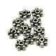 925 Sterling Silver Spacer Beads, Flower, 3x3x1mm, Hole: 0.5mm