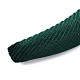 ベルベットのヘアバンド  内部のスポンジ  グログラン模様  シーグリーン  15~40mm  内径：140x115mm OHAR-O018-02C-3