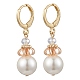 Серьги с латунной ракушкой и жемчугом EJEW-TA00616-2