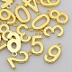 Rack Plated Zinc Alloy Number Charms X-PALLOY-A062-G-NR-1