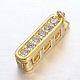 Rectangle Brass Micro Pave Cubic Zirconia Twister Clasps ZIRC-O018-08-RS-2