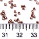 11/0グレードのガラスシードビーズ  シリンダー  均一なシードビーズサイズ  メタリックカラー  ダークサーモン  1.5x1mm  穴：0.5mm  約2000個/10g X-SEED-S030-1201-4