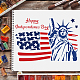 Fingerinspire joyeux jour de l'indépendance pochoirs 29.7x21cm drapeau en plastique dessin peinture pochoirs statue de la liberté motif pochoirs muraux pochoirs réutilisables pour la peinture sur bois DIY-WH0202-236-6
