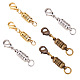 PandaHall Elite 6 Sets 17x6mm Oval Brass Magnetic Clasps with Lobster Claw Clasps for DIY Craft Making KK-PH0013-01M-1