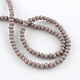 Brins de perles rondelles en verre de couleur unie à facettes GLAA-Q044-4mm-09-2
