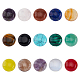 SUPERFINDINGS 30Pcs 15 Styles Natural Cabochon Gemstone 16mm Half Round Dome Flatback Quartz Stone for Necklace Jewelry Making DIY Craft Handmade G-FH0001-89-1