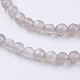 Natural Grey Agate Beads Strands G-G580-4mm-08-3