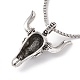 Alloy Bull Skull Pendant Necklace with 201 Stainless Steel Box Chains NJEW-E016-18AS-3