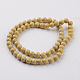Dyed Natural Fossil Beads Strands G-E328-6mm-13-2