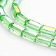 Chapelets de perles en verre électrolytique cuboïde à facettes plaqué couleur AB EGLA-F109-A10-1