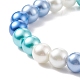 Bracelet extensible perlé rond en perles de verre pour femme BJEW-JB08532-6