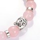 Tête de Bouddha pierres précieuses perles bracelets extensibles BJEW-JB01864-04-2